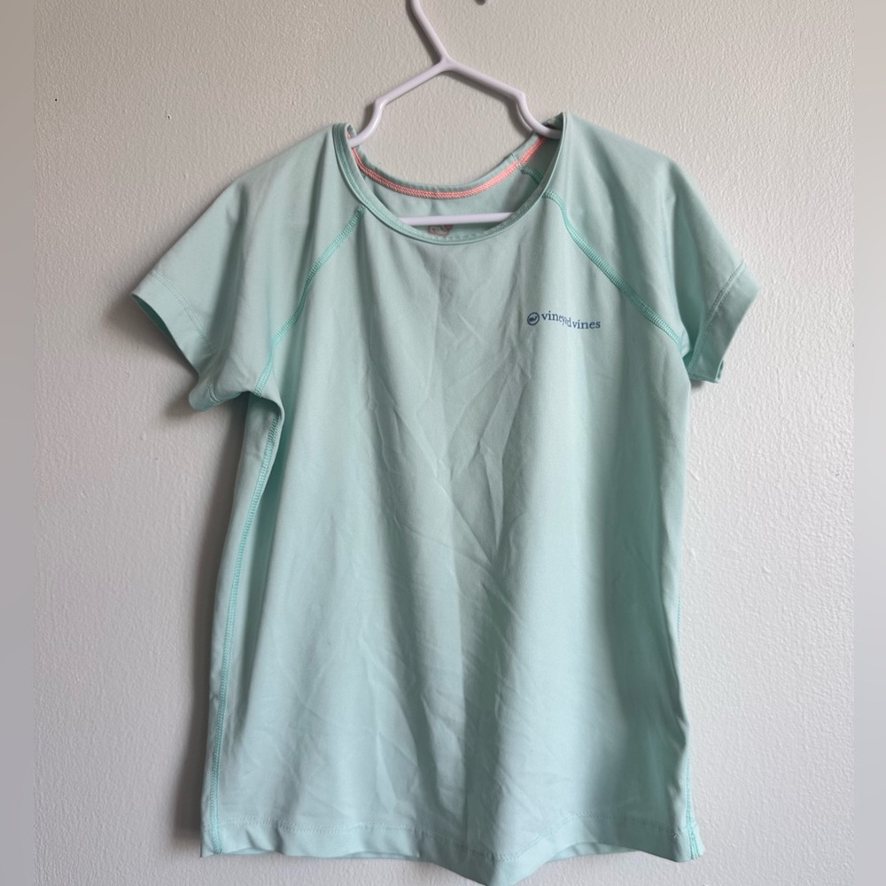 Vineyard Vines Mint Green Performance Shirt Size S 7-8